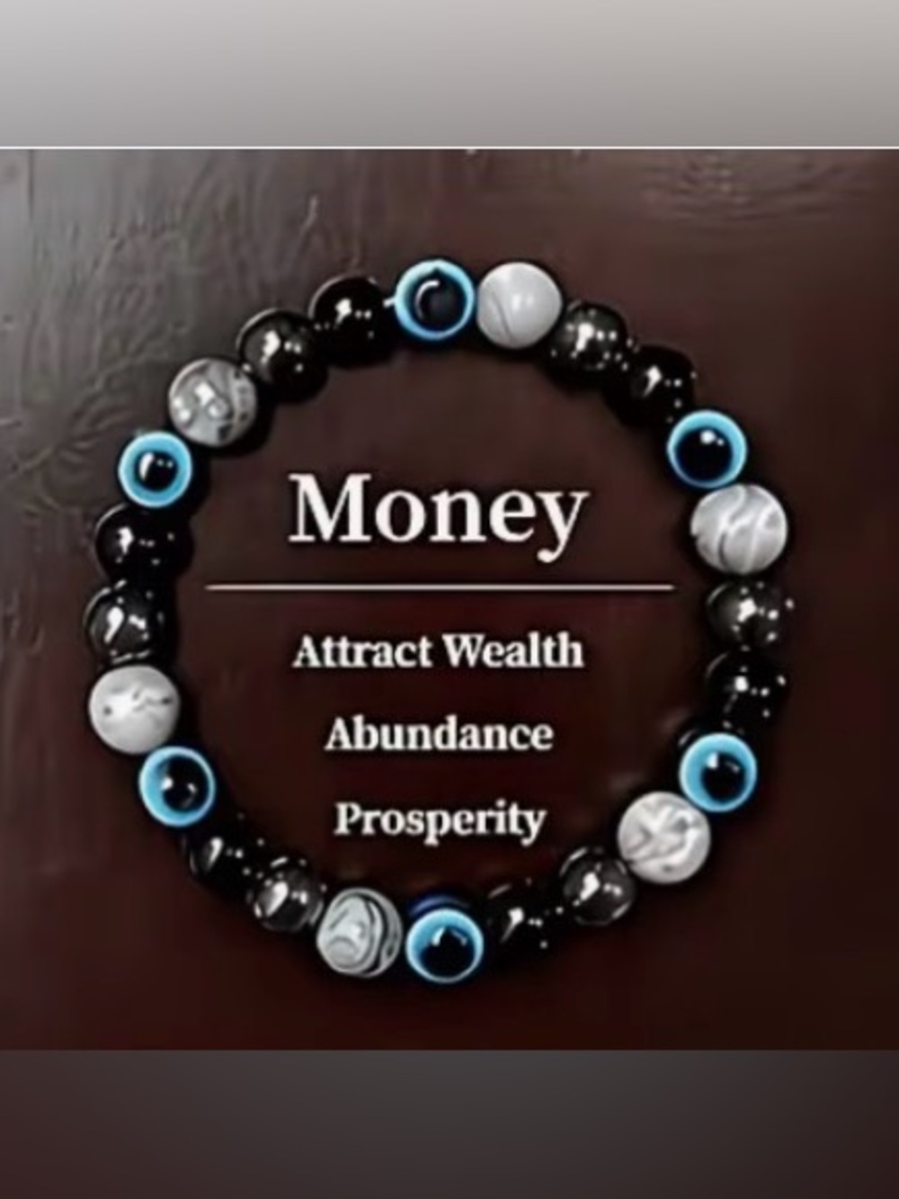 MONEY - Natural stone/glass beaded bracelet